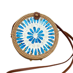 Bolso de Playa de Ratán con Madreperla, Bolso de Ratán Tejido para Verano, Venta al por Mayor Directa de Fábrica, Precios Competitivos, Color Personalizable - Product Image 1