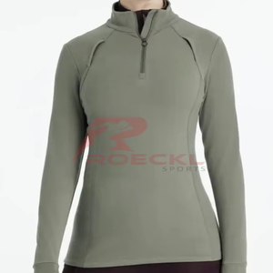 Jersey de equitación para mujer, venta al por mayor, versátil, que absorbe la humedad, tejido elástico ligero, estilo elegante, práctica de equitación ecuestre - Product Image 1