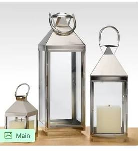 Linterna de alambre y madera rústica con portavelas Diseño elegante para una iluminación acogedora y una decoración moderna para el hogar - Product Image 2