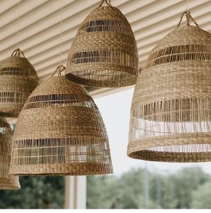 Abat-jour suspendu en rotin artisanal personnalisé luminaire tissé à la main moderne traditionnel disponible plusieurs tailles pour les couvertures de lumière - Product Image 6