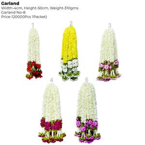 พวงมาลัยดอกไม้ประดิษฐ์ประดับมุก AFF-Garland-8.1 ราคา 1200 บาท/10 ชิ้น {มีหลายสีให้เลือก} - Product Image 2