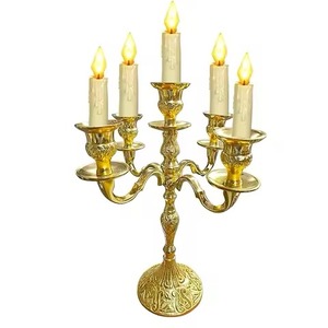 Candelabra Gold Plated Finishing Wedding Decoration 3 Arm <b>Candle</b> <b>Stand</b> - Product Image 3