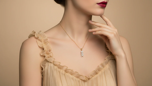 Pendentif vertical en diamant rond éthique de luxe, or blanc 18 carats avec diamants naturels réels, bijoux fins élégants pour femmes - Product Image 5