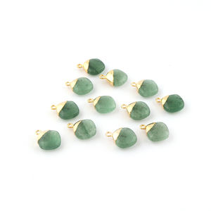 Bijoux trouver des fournitures naturel vert fraise Quartz simple caution pendentif connecteur plaqué or bricolage charme connecteur - Product Image 5