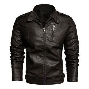 Best Price Custom Winter Men's Leather <b>Jacket</b> with Stand Collar Reversible & Windproof Made in Pakistan - Product Image 2