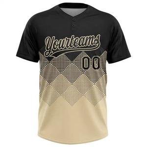 Camiseta Deportiva de Béisbol/Sóftbol con Cuello en V, de Secado Rápido, 100% Poliéster, con Estampado Digital Personalizado al por Mayor, Transpirable, con Botones, Cómoda - Product Image 4