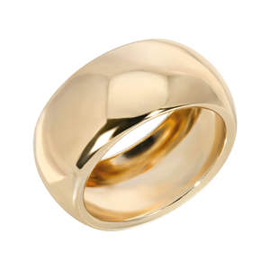 Anillo Abombado Eklexic de 9.5MM, Chapado en Oro de 18K, Acero Inoxidable, Moderno, Sencillo y con Incrustaciones, para Bodas - Product Image 1