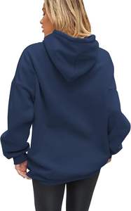 Sudadera de lana de manga larga con logotipo personalizado OEM para mujer, Sudadera con capucha, moda informal para invierno, venta al por mayor - Product Image 5