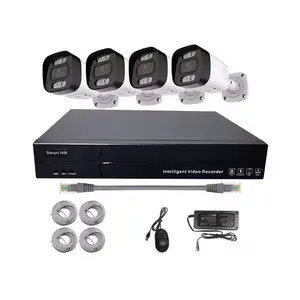 Sistema de cámara de seguridad 4K PoE Kits NVR de vigilancia para el hogar 4 piezas 8MP Cámara DE SEGURIDAD IP para exteriores e interiores