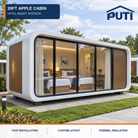 Maisonnette isolée préfabriquée de 20 pieds, type Apple Cabin, prête pour l'hiver, pour le camping alpin et l'hébergement dans les stations de ski