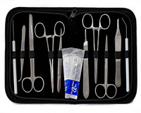 Kit de dissection avancé pour étudiants en médecine en acier inoxydable avec pochette d'emballage