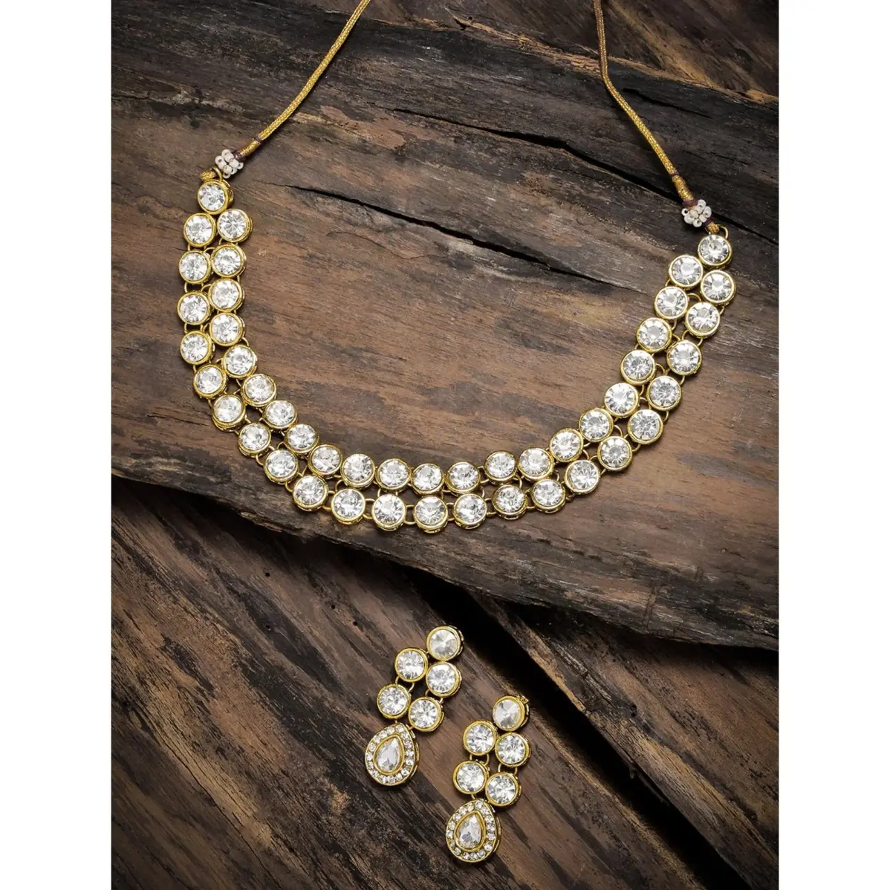 Latest Kundan Necklace Set in Gold finish Indian Jewellery Collection
