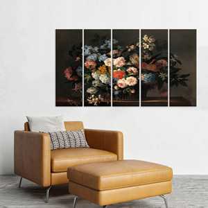 Arte en lienzo con estampado floral moderno: elegante diseño de estampado floral para decoración del hogar, JUEGO DE 5 LIEÑOS - Product Image 1