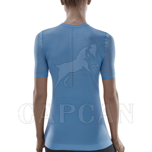 Camisetas para correr de manga corta para entrenamiento de gimnasia de poliéster 100% para mujer, ropa de calle personalizable con logotipo de marca propia - Product Image 4