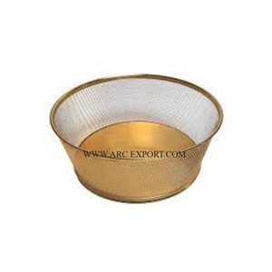 Cesta organizadora de almacenamiento decorativa para el hogar y la cocina con base de madera recubierta de polvo de hierro negro de metal indio - Product Image 2