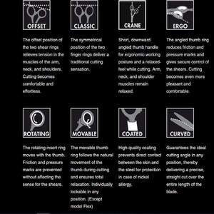 Tijeras de corte de pelo de peluquero de alta calidad, tijeras de acero inoxidable con reposapiés ajustable y tornillo - Product Image 3