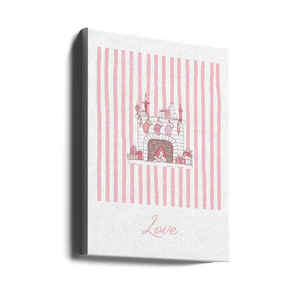 Cuadro Decorativo para Pared con Diseño de Rayas Rosas, Decoración Elegante para el Hogar, Fireplace for Love - Product Image 1