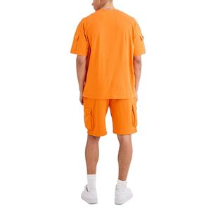 Camiseta de Manga Corta con Cuello Redondo y Diseño de Bolsillos, Corte Regular, Talla Grande, Estilo Urbano, Conjunto de Dos Piezas para Hombre, Verano, Formal, Terry - Product Image 5