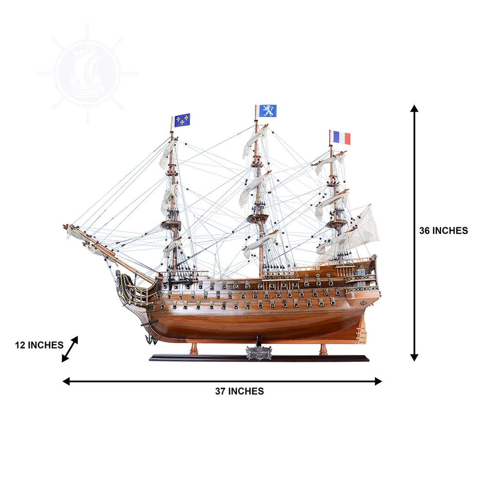 Royal Louis Model Ship 80 cm Replica artigianale in legno con espositore, da collezione, arredamento, regalo, all'ingrosso