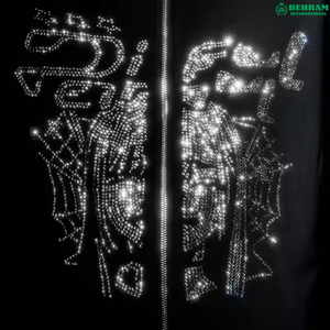 Sudadera con capucha de algodón y felpa francesa de alta calidad con diseño de pedrería personalizado y cremallera completa para uso casual, estilo urbano. - Product Image 4