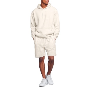 Summer Casual <b>Knitted</b> Solid Style Shorts <b>Set</b> Men Loose High Waist Polyester/Cotton Two Piece Quick Dry - Product Image 1