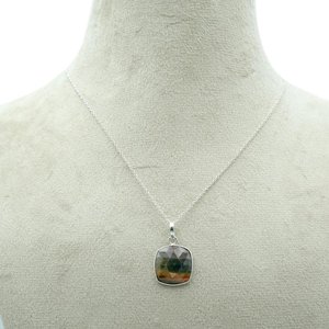 Collar con colgante fino de Plata de Ley 925, colgante de zafiro múltiple facetado con cojín de 17 \ ", colgante de zafiro múltiple precioso Natural - Product Image 2