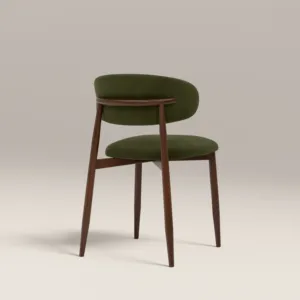 OLIVE GREEN & WALNUT WALNUT & BLUSH HALSTON DINING <b>CHAIR</b> - Product Image 4