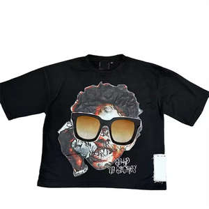 เสื้อยืดแนวสตรีทผ้าฝ้าย100% สำหรับผู้ชายเสื้อยืดโอเวอร์ไซส์สไตล์ย้อนยุคโลโก้ตามสั่ง - Product Image 1