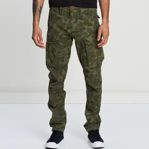 Erkekler için yeni tasarım özel çok cep toplu Streetwear Camo kargo pantolon