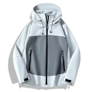 Veste coupe-vent de sport à manches longues et fermeture éclair imperméable, chaude, respirante et résistante à l'extérieur avec col à capuche. - Product Image 4
