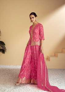 Attrayant Déguisement Réel Numérique Chinon Salwar Suit & Dupatta Avec Broderie Khatli Miroir ou Jharkhand Travail Indien Exportateur - Product Image 2