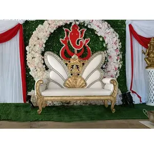 时尚蝴蝶风格新娘新郎座椅婚礼沙发印度教婚礼接待舞台双人沙发优雅国王王座沙发