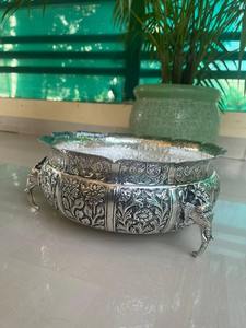 ชามโลหะสลักลายสำหรับใส่ดอกไม้แห้ง เทียนลอย และจัดผลไม้ ของตกแต่งโต๊ะสุดหรู - Product Image 4