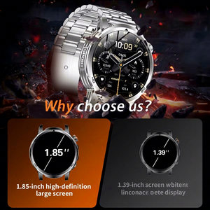 Montre connectée KR AK95, écran tactile AMOLED de 1,85 pouce, étanche IP68, appel Bluetooth, boussole, SOS, montre de sport d'extérieur - Product Image 5