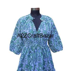 Robe mi-longue florale vintage coréenne Himanshi, coton écologique respirant, coupe confortable, facile à assortir, à porter au quotidien, différentes tailles - Product Image 3