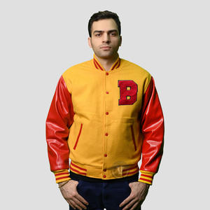 Logotipo personalizado y diseño de los hombres de lana genuina de los hombres Letterman Varsity Jacket bordado College Baseball Bomber chaqueta de invierno para los hombres - Product Image 1