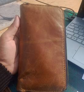 wholesale carazzy horse Leather Zipper Wallet <b>Men</b> RFID Blocking Leather Multi Card Holder Purse Long Wallet - Product Image 6