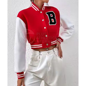Chaqueta Corta Tipo Letterman de Secado Rápido y Alta Calidad para Mujer, Diseño Personalizado, Ropa Urbana, Chaquetas Cortas Tipo Letterman para Mujer - Product Image 5