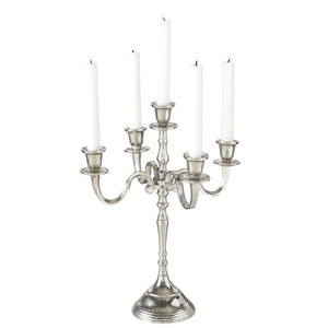Candélabres argentés en fonte d'aluminium à usage intensif pour décoration de fête de mariage de Noël Candélabres de sol - Product Image 2