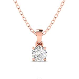 Pendentif solitaire classique en diamant taille ronde, best-seller, 1,00 ct, couleur F, clarté VS, diamant de laboratoire en or 14 carats, pour tenue de mariée - Product Image 3