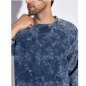 Personnalisé 400 GSM Acid Washed Survêtement Hommes Streetwear Homme Survêtement Poids Lourd Regular Fit Sweat et Pantalon Ensemble Pas Cher Prix - Product Image 5