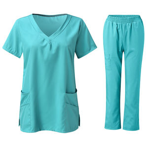 Nuevo diseño de manga corta uniforme de enfermera Unisex cuello en V médico uniforme mejor Hospital Scrub uniformes conjuntos - Product Image 1