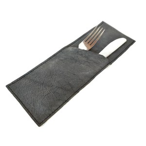 Elegant Genuine Leather Eco-Friendly Luxury Durable <b>Cutlery</b> Holder for Restaurant Rustic Flatware Organizer Dining Roll LCH-0050 - Product Image 1