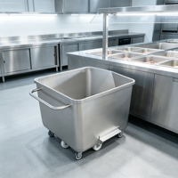 Chariot Euro personnalisable 200L-600L en acier inoxydable 304 pour viande, boulangerie, usine de transformation de légumes, et cave à vin