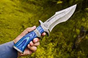 Cuchillo de Caza Hecho a Mano de Acero de Damasco con Mango de Madera para Supervivencia al Aire Libre, Camping, Pesca, Cuchillos de Caza con Hoja de Acero de Damasco - Product Image 3