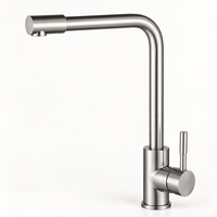 Robinet de lavabo monocommande moderne WYRAX en acier inoxydable chromé brossé, avec cartouche céramique, monotrou, multifonctionnel, eau chaude et froide