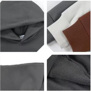 Sudaderas de hombre de algodón pesado con estampado de hojaldre 3D en blanco de gran tamaño personalizado Essentials suéter de lujo sudaderas con capucha personalizadas - Product Image 3