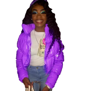 เสื้อแจ็กเก็ตพองแขนยาวสำหรับฤดูหนาวไซส์ใหญ่พิเศษเสื้อผ้าผู้ชายดีไซน์ใหม่ล่าสุดผ้าบับเบิ้ลสีตามสั่งสำหรับผู้หญิง - Product Image 3