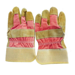 Los mejores guantes de seguridad de cuero dividido de piel de vaca de alto rendimiento para trabajos de construcción Guantes de trabajo de aparejo canadiense Excelente mano - Product Image 4