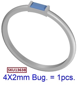 Anillos de compromiso de boda chapados en oro y plata esterlina con forma de Baguette de circonita cúbica para fiestas y otras joyas finas - Product Image 6